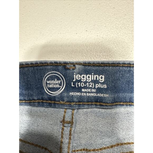 Wonder Nation Girls Fashion Embroidered Pull On Jeggings Sz L Plus (10-12) Blue - Picture 5 of 10
